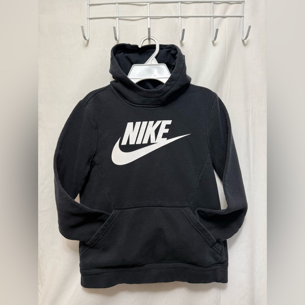 Nike Hoodie Youth Medium Black with White Logo 0126
